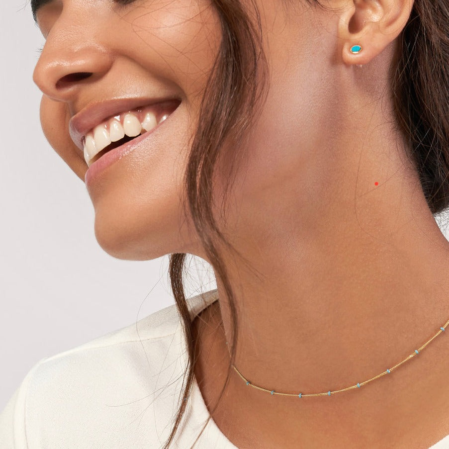 Enameled bead Necklace