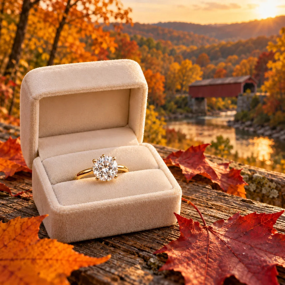 Yellow Gold Engagement Rings for an Autumn Proposal