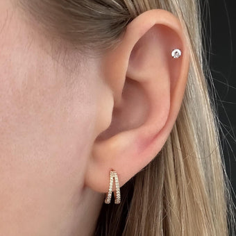 Rosalee's Double Diamond Hoop Earrings