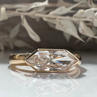 Avalon: Bezel Set Dutch Marquise Lab Diamond Ring