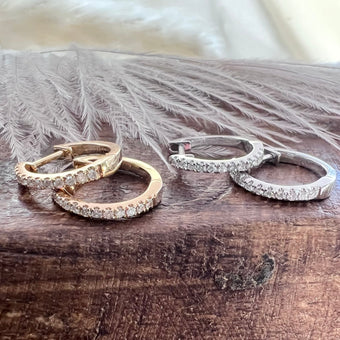 Rosalee's Diamond Huggie Hoop Earrings